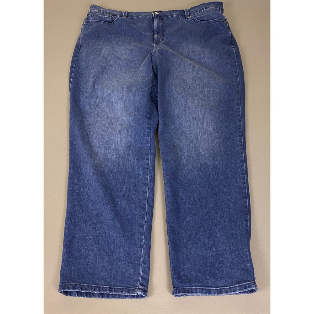 Gloria Vanderbilt Amanda Jeans Women's Plus Size 20W Average Blue High Rise